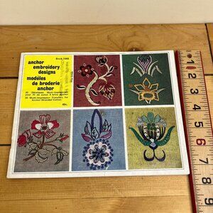 Anchor Embroidery Design Transfers Book #1068 Floral Motifs Vintage 1970